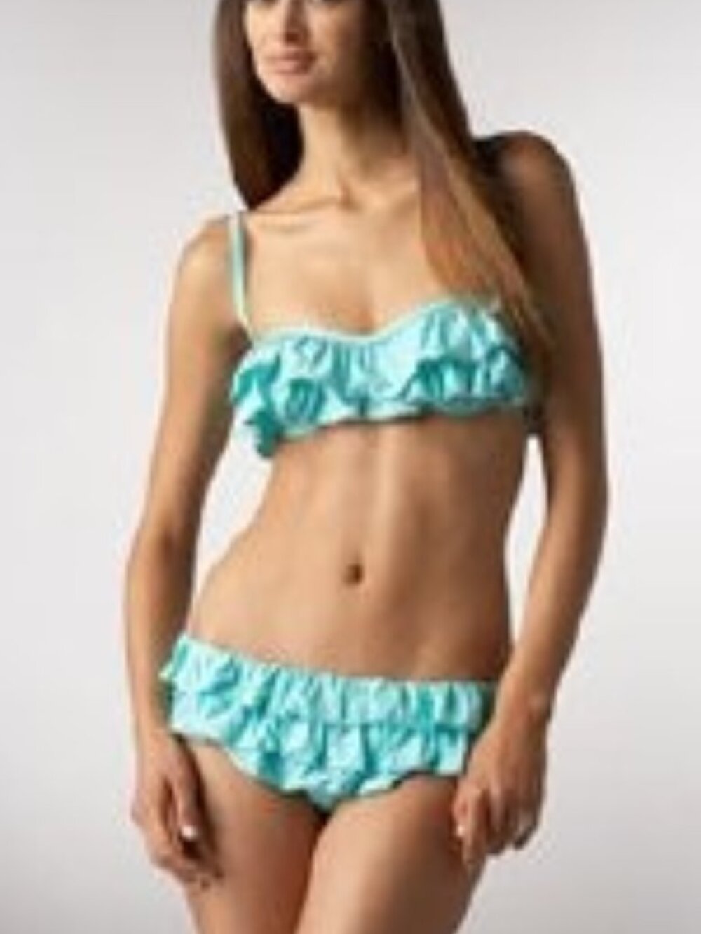 Rare Juicy Couture Ruffle Strapless Bikini Underwire Small  Y2K